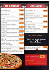 Menu Pizz'acro - Les classiques et blanches 