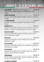 Menu Pizz As du Pont - Pizzas suite