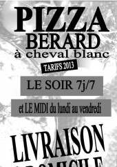 Menu Pizza berard - La carte et menu de la pizzéria pizza berard à cheval blanc