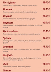 Menu Pizza Gabriella - les pizzas page 2