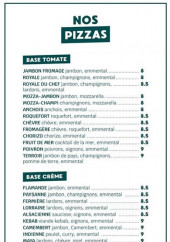 Menu Pizza Jo - les pizzas