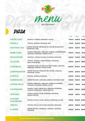 Menu Pizza Lyght - Les pizzas