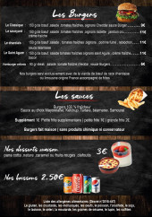 Menu Pizza Marco - Les burgers, sauces, desserts et boissons