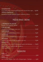 Menu Pizza Mizza - Pizzas base tomate suite, base crème et boissons 