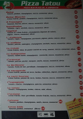 Menu Pizza Tatou - Les pizzas