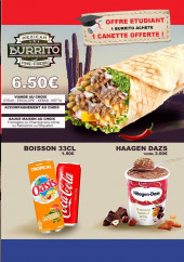 Menu Pizza Truck - Buritto, boissons et desserts 