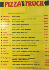 Menu Pizza truck - pizzas