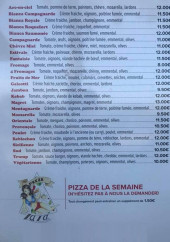 Menu Pizza zaza - Les pizzas