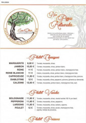 Menu Pizzas Sous L'olivier - Les pizzas