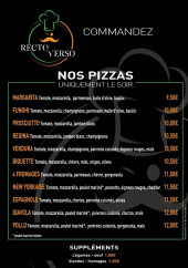 Menu Recto verso - Les pizzas