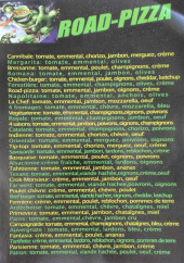 Menu Road pizza - Les pizzas