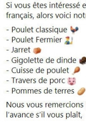 Menu Rôtisserie Duchataux - Exemple de menu