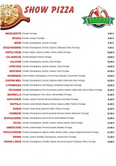 Menu Show Pizza - La carte