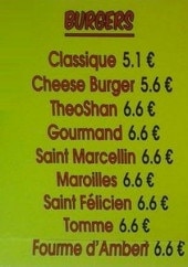Menu Snack chez Théo et Shanon - Les burgers, frites et sauces