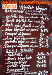 Menu Snack KSL Chez Ketty - Exemple de menu