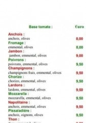 Menu Stop Pizza - Pizzas