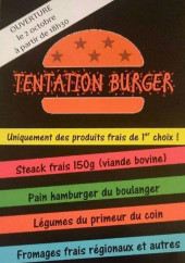 Menu Tentation burger - Carte et menu tentation burger grand fort philippe