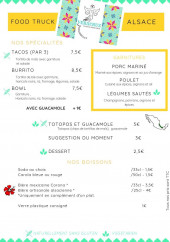 Menu Veracruz - Spécialités, garnitures et boissons 