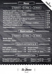 Menu Ze Tacos - Les menus, le menu enfant,....