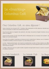 Menu Columbus Café & co - Le snacking