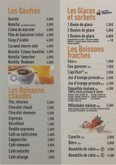 Menu Crêp’eat - Gaufres, glaces et boissons