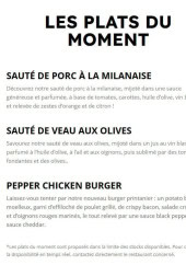 Menu Flunch - Les plats du moment