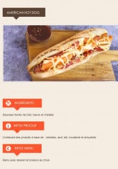 Menu La Croissanterie - AMERICAN HOT DOG