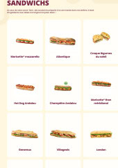 Menu Pomme de Pain - Les sandwichs