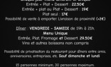 Menu du Jour (Tous nos mets sont faits maison)