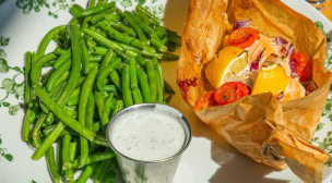 La Pataterie - pavé de saumon frais et légumes grillés