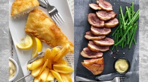 Poivre rouge - confit de cuisse de canard IGP Sud-Ouest et fish and chips