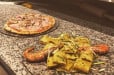 Lou Cigalusa - Paccheri courgettes et gambas,  Pizza reine