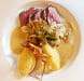 Le Cochon d'Or - Un magret de canard aux girolles, pommes de terre écrasées au beurre noisette chips de panais