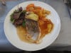 Balthazar - Filet de dorade piqué au laurier, jus réduit perlé d huile d'olive et légumes de saison