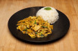 Siam Thai Bistro - curry jaune au lait de coco, pousses de bambou et mini maïs
