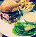 Aux Jours Heureux - Homemade burger, bœuf origine, comté, oignons confits- bacon, frites mayo et ketchup maison