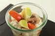 L'Amuse Bouche - La blanquette de veau avec petits légumes glacés à blanc, et farfalles pour les glucides