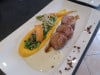 L'Estellan - Mignon de porc en croûte de jambon cru, petit pois carottes et crème de lard.