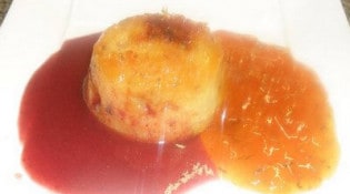 L'arlequin - Moelleux abricot romarin coulis fraise