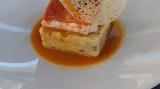 Le Bistrot - Dos de cabillaud avec sa croûte de chorizo et son écrasé de pommes de terre aux olives