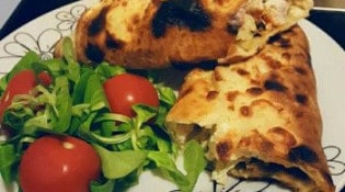 Chapati burger - Une assiette