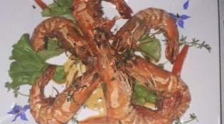 Auberge du Ramier - Une assiette de crevettes