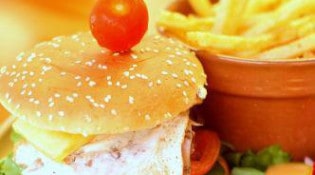 Le Moulin de la Haulle - Le burger accompagné de  frites