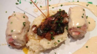 Au Vieux Morvan - Roulé de filets sole au jambon cru du morvan au beurre blanc