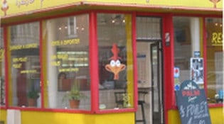 1,2,3 Poulets - La façade du restaurant