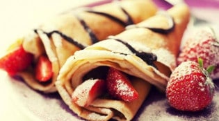 La cabane a sucre - Des crêpes avec des fraises