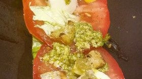 L'épi des templiers - Un sandwich tomates, mozzarella, pesto, croutons