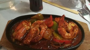 Soir d'Asie - Un gambas flambées au saké