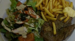 Au Miami - Entrecôte frites salade verte et tomates