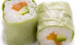 Le Cube - Verdi Saumon avocat menthe coriandre  enroulé d'une feuille de salade